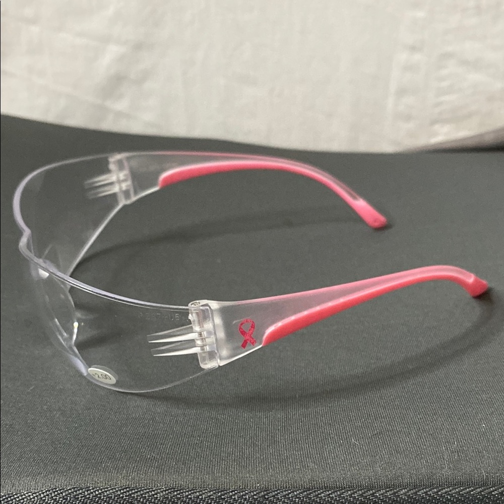 Womens Work Safety Glasses +2.00 Pink Ribbon Readers Magnifying‎ Glasses New